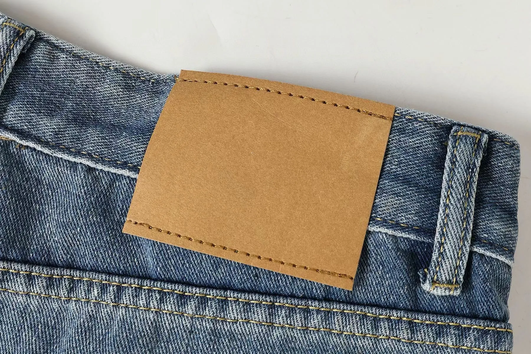 P270 Chrome Hearts/Chrome Hearts Classic Color Leather Cross Washed Color Fabric Unisex Denim Trousers Color: Picture Color Code Number: 28-36